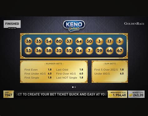 Golden Number Keno Betano