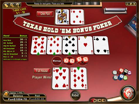 Texas Holdem Poker Sorte Bonus